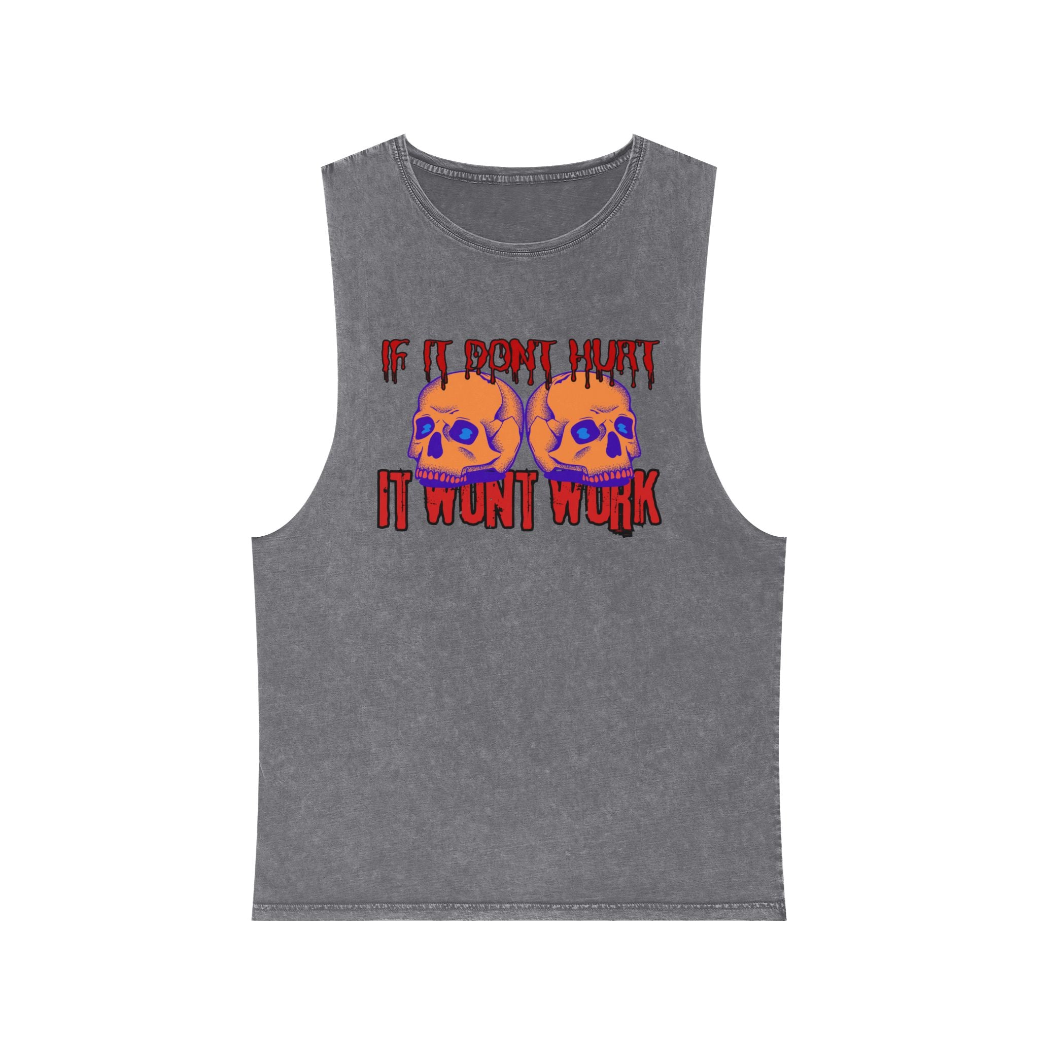 Unisex Stonewash  DEATHFIT Tank Top "IF IT DON'T HURT"