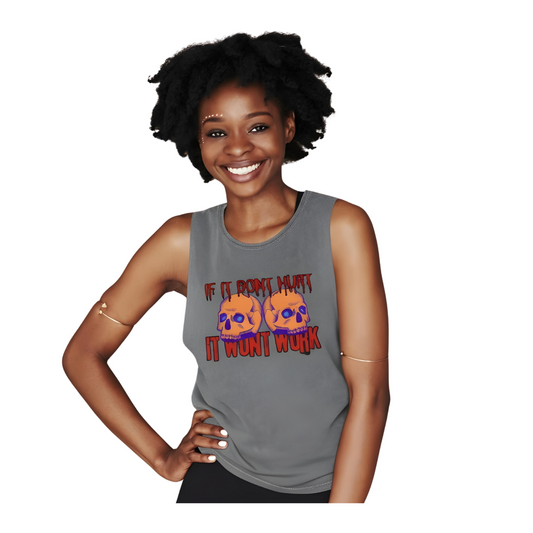 Unisex Stonewash DEATHFIT Tank Top "IF IT DON'T HURT"
