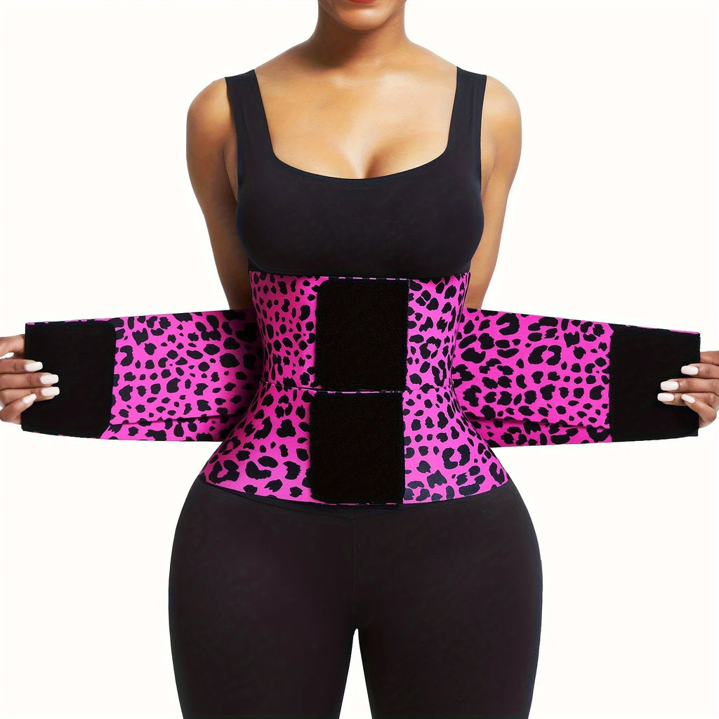 Leopard-print women's abdominal tightening belt